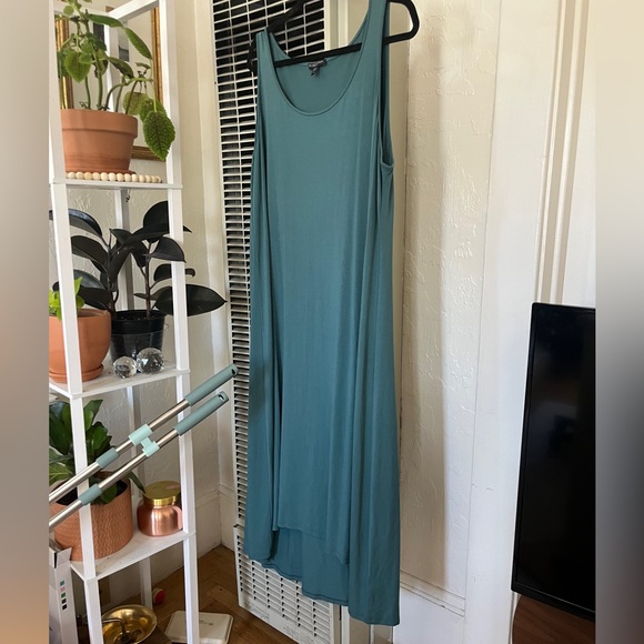 EUC Eileen Fisher Woman Teal High Low Flawless Sleeveless Maxi Dress Size 2X - Picture 2 of 10